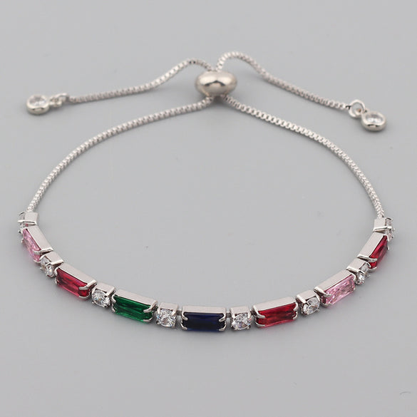 Retro Geometric Copper Zircon Bracelets In Bulk