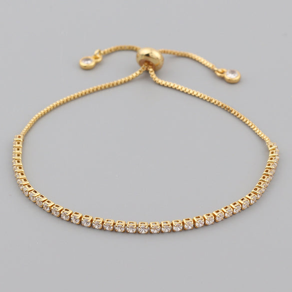 Retro Geometric Copper Zircon Bracelets In Bulk