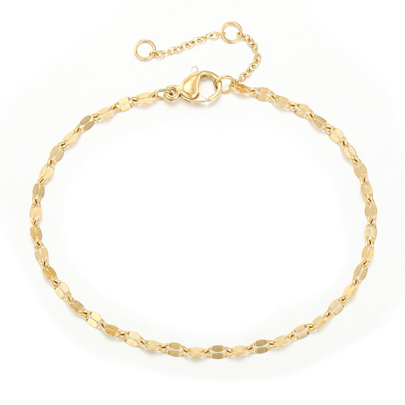 New 14k Gold Korean Fashion Chain 316l Titanium Steel Bracelet For Women