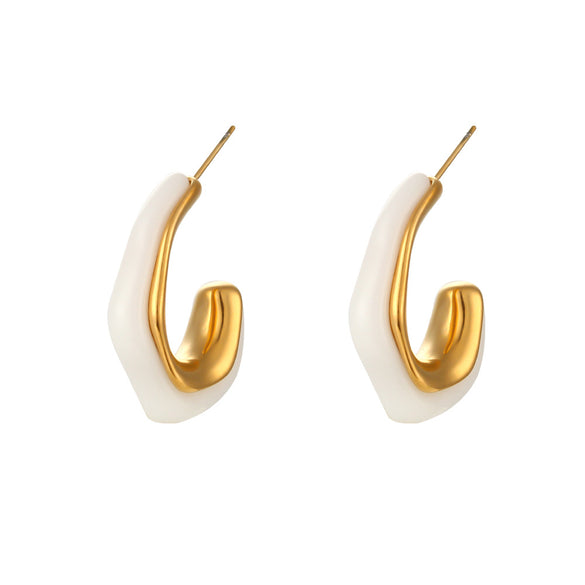 Vintage Style C Shape U Shape Plating Stainless Steel Arylic Gold Plated Ear Studs