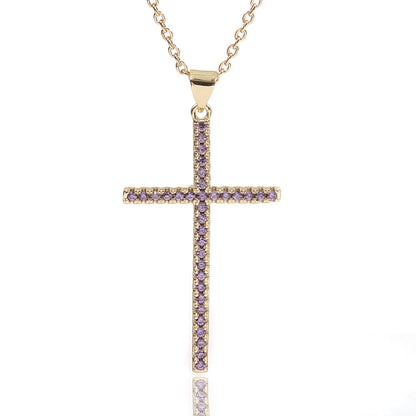 Fashion Cross Copper Pendant Necklace In Bulk