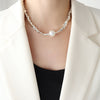 Wholesale Jewelry Fashion Square 304 Stainless Steel 18K Gold Plated Beaded Pearl Necklace