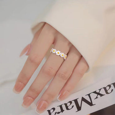 Fashion Daisy Alloy Plating Open Ring 1 Piece
