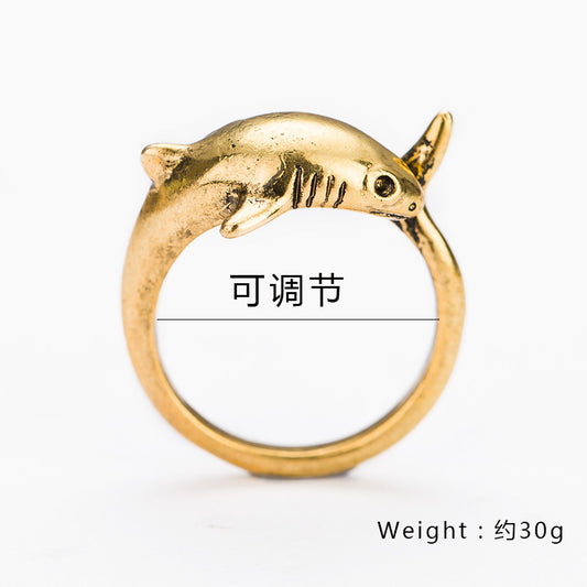Cool Style Shark Metal Plating Unisex Open Ring