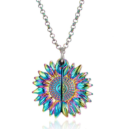 Fashion Sunflower Alloy Plating Flower Metal Necklace