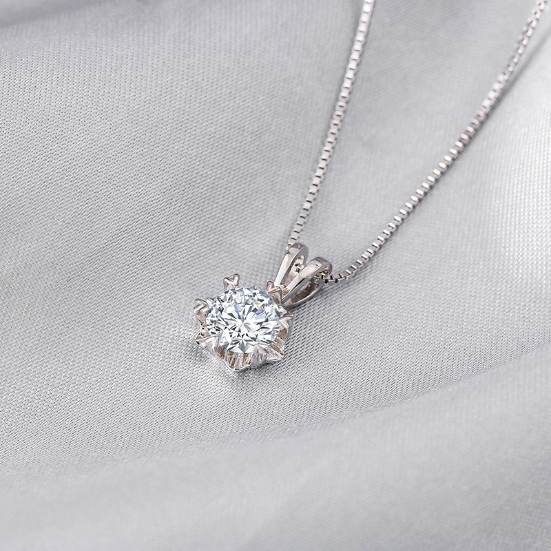 Wholesale Fashion Geometric Sterling Silver Moissanite Pendant Necklace