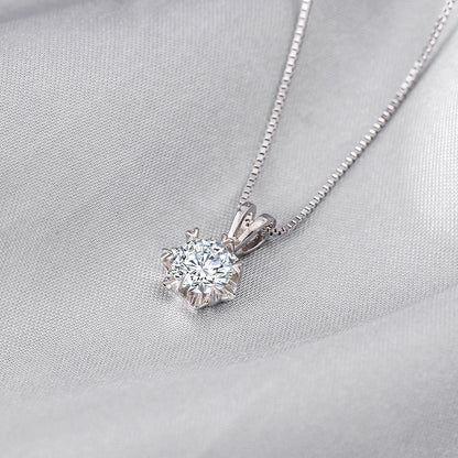 Wholesale Fashion Geometric Sterling Silver Moissanite Pendant Necklace