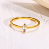 Simple Style Horse Eye Stainless Steel Rings Inlay Zircon Stainless Steel Rings