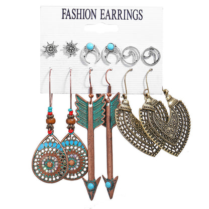 Fashion Dreamcatcher Alloy Plating Inlay Artificial Gemstones Earrings 1 Set