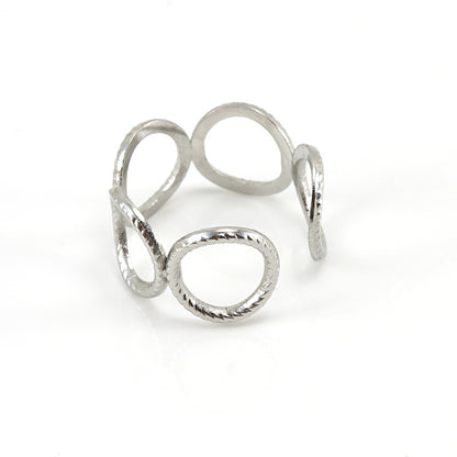 Fashion Geometric Titanium Steel Plating Open Ring
