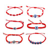 Simple Style Devil'S Eye Palm Glass Rope Unisex Bracelets