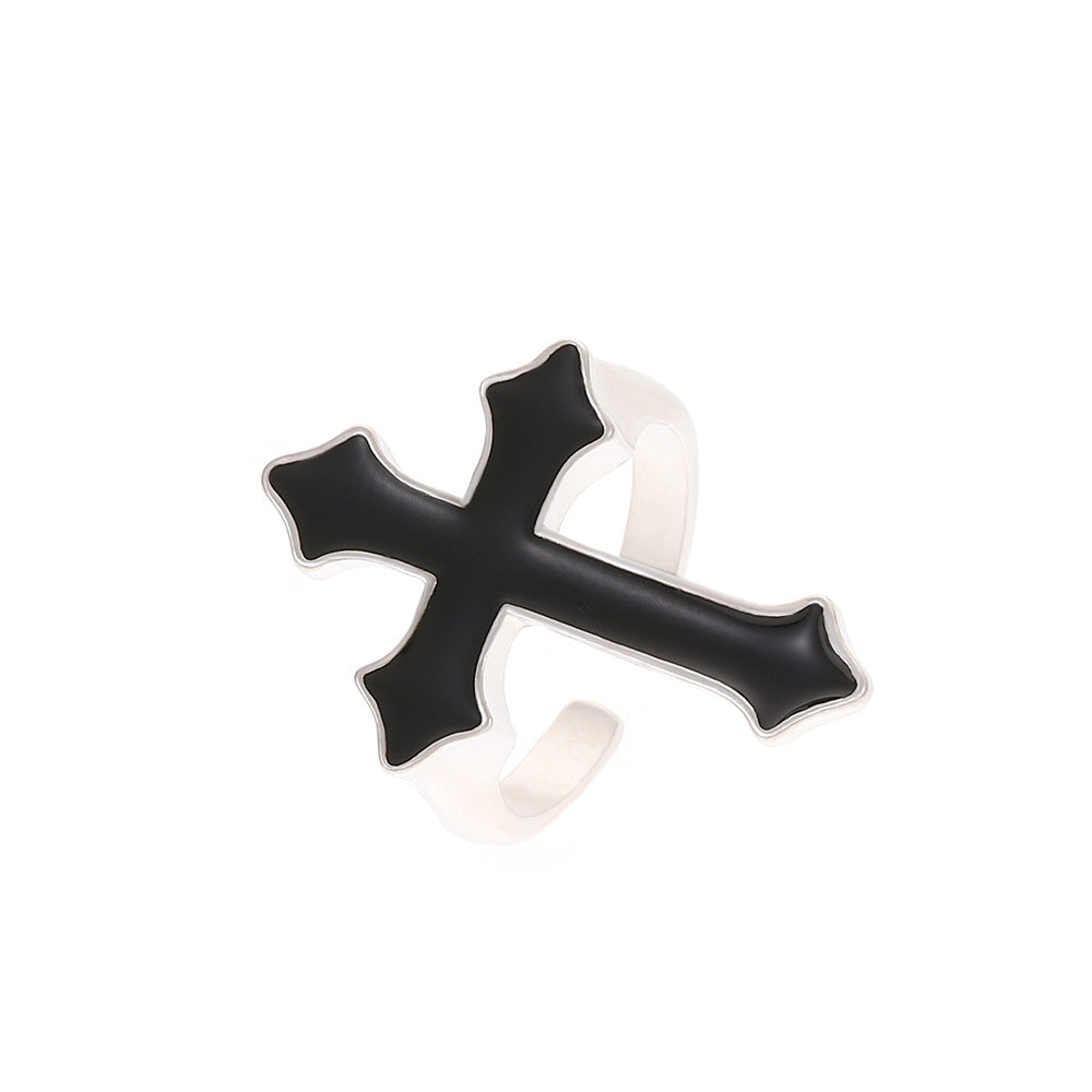 Gothic Cross Alloy Unisex Open Ring 1 Piece
