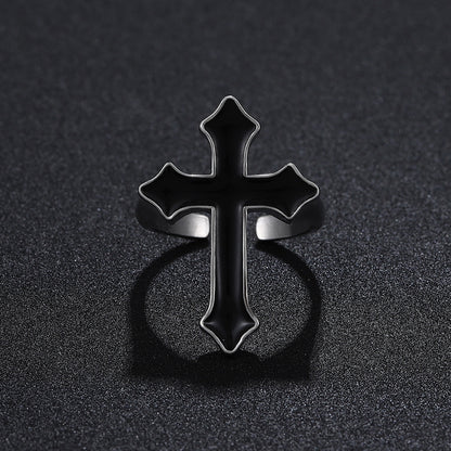 Gothic Cross Alloy Unisex Open Ring 1 Piece