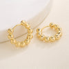 Fashion Circle Copper Gold Plated Hoop Earrings 1 Pair