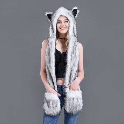 Unisex Fashion Cartoon Imitation Fur Winter Scarves