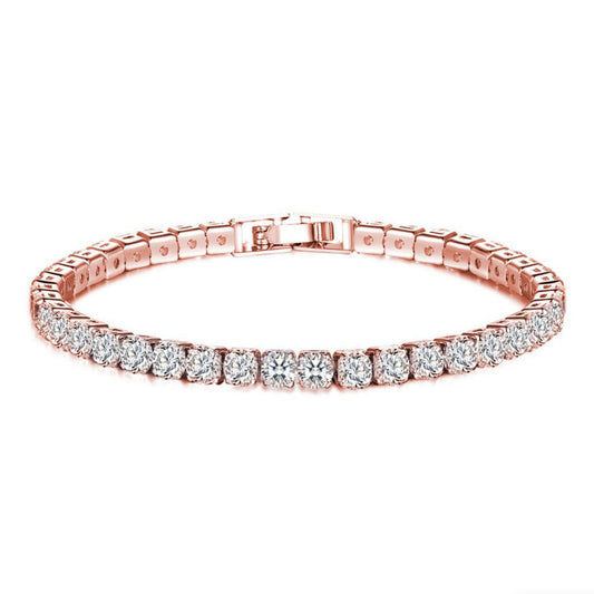 Retro Simple Style Square Copper Plating Inlay Zircon 14k Gold Plated Rose Gold Plated White Gold Plated Unisex Tennis Bracelet