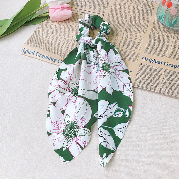 Fashion Ditsy Floral Cloth Printing Hair Tie 1 Piece
