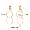 1 Pair Fashion Round Plating Stainless Steel Gold Plated Drop Earrings