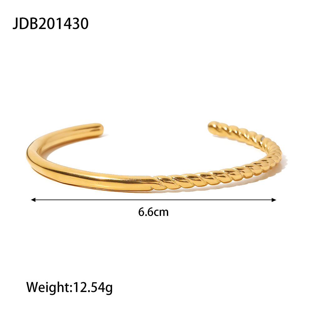 Fashion Solid Color Stainless Steel Plating Bangle