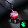 Simple Style Starry Sky Glass Leather Rope Luminous Unisex Pendant Necklace 1 Piece