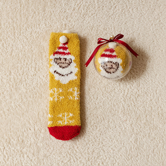 Women's Simple Style Christmas Tree Santa Claus Snowman Cotton Jacquard Crew Socks