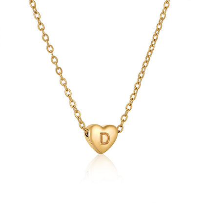 Fashion Letter Heart Shape Titanium Steel Plating Necklace 1 Piece