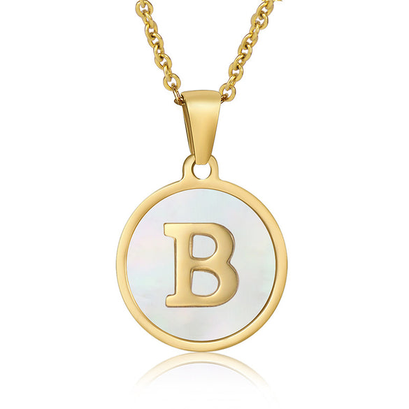 Fashion Round Letter Stainless Steel Plating Necklace