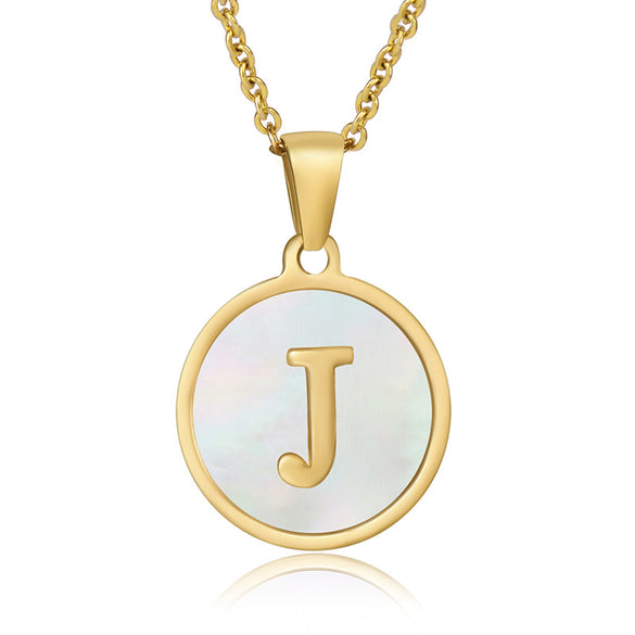 Fashion Round Letter Stainless Steel Plating Necklace
