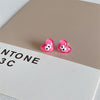 Cartoon Style Heart Shape Flower Lightning Plastic Resin Epoxy Women's Ear Studs 1 Pair