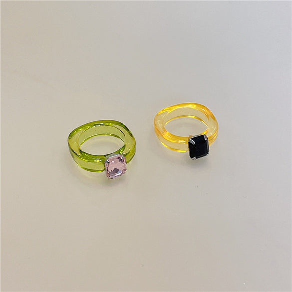 Fashion Geometric Transparent Arylic Women's Rings
