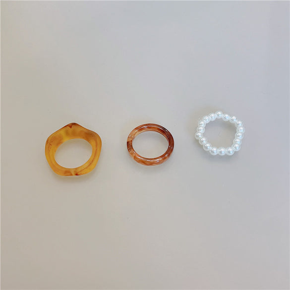 Fashion Geometric Transparent Arylic Women's Rings