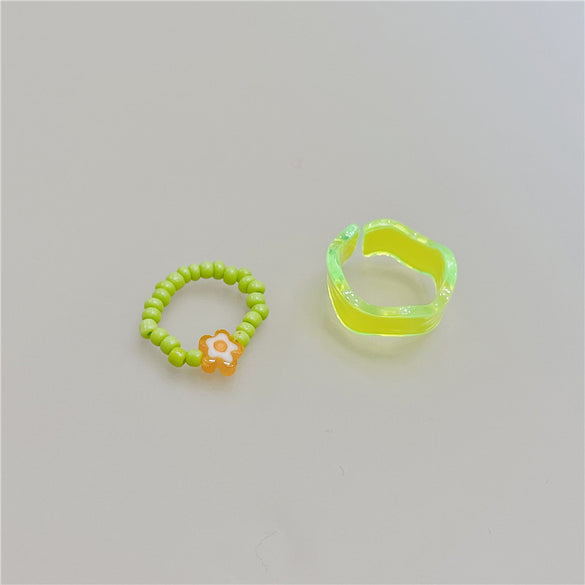 Fashion Geometric Transparent Arylic Women's Rings