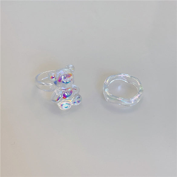 Fashion Geometric Transparent Arylic Women's Rings