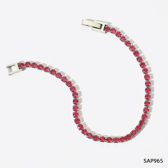 Glam Geometric Stainless Steel Plating Zircon Bracelets