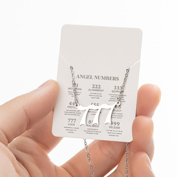 Simple Style Number Stainless Steel Plating Pendant Necklace
