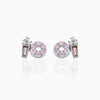 Fashion Geometric Coke Hamburger Brass Inlaid Zircon Ear Studs 1 Pair