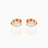 Fashion Geometric Coke Hamburger Brass Inlaid Zircon Ear Studs 1 Pair