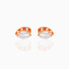 Fashion Geometric Coke Hamburger Brass Inlaid Zircon Ear Studs 1 Pair