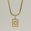 Fashion Letter Titanium Steel Plating Inlay Shell Pendant Necklace