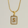 Fashion Letter Titanium Steel Plating Inlay Shell Pendant Necklace