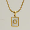 Fashion Letter Titanium Steel Plating Inlay Shell Pendant Necklace
