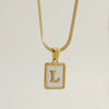 Fashion Letter Titanium Steel Plating Inlay Shell Pendant Necklace