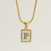 Fashion Letter Titanium Steel Plating Inlay Shell Pendant Necklace