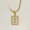 Fashion Letter Titanium Steel Plating Inlay Shell Pendant Necklace