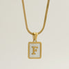 Fashion Letter Titanium Steel Plating Inlay Shell Pendant Necklace