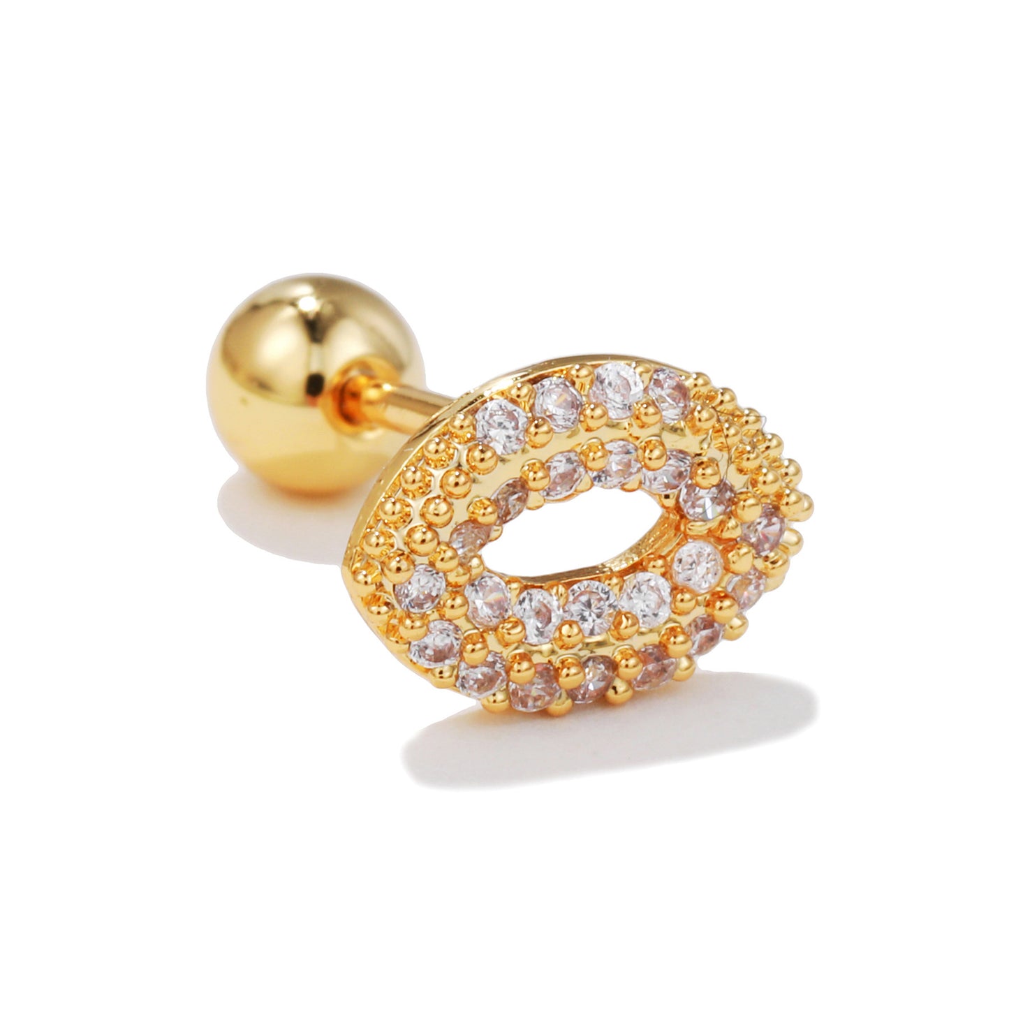 1 Piece Fashion Heart Shape Inlay Brass Zircon Earrings