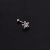 Ear Cartilage Rings & Studs Lady Flower 316 Stainless Steel  Copper Inlaid Zircon