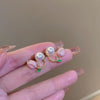 1 Pair Sweet Flower Plating Alloy Earrings