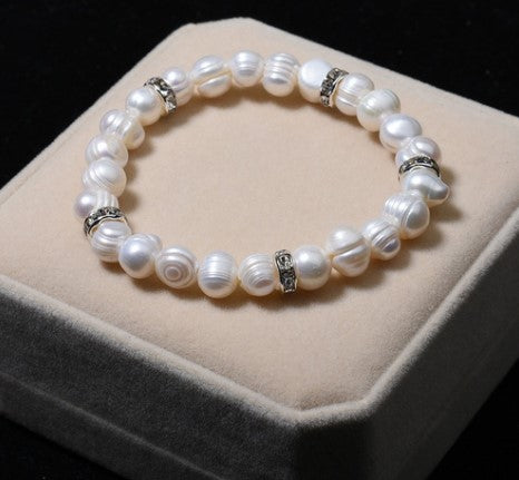 Simple Style Round Pearl Beaded Bracelets 1 Piece