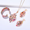 Ethnic Style Flower Alloy Acetic Acid Sheets Plating Women's Earrings Necklace 1 Set